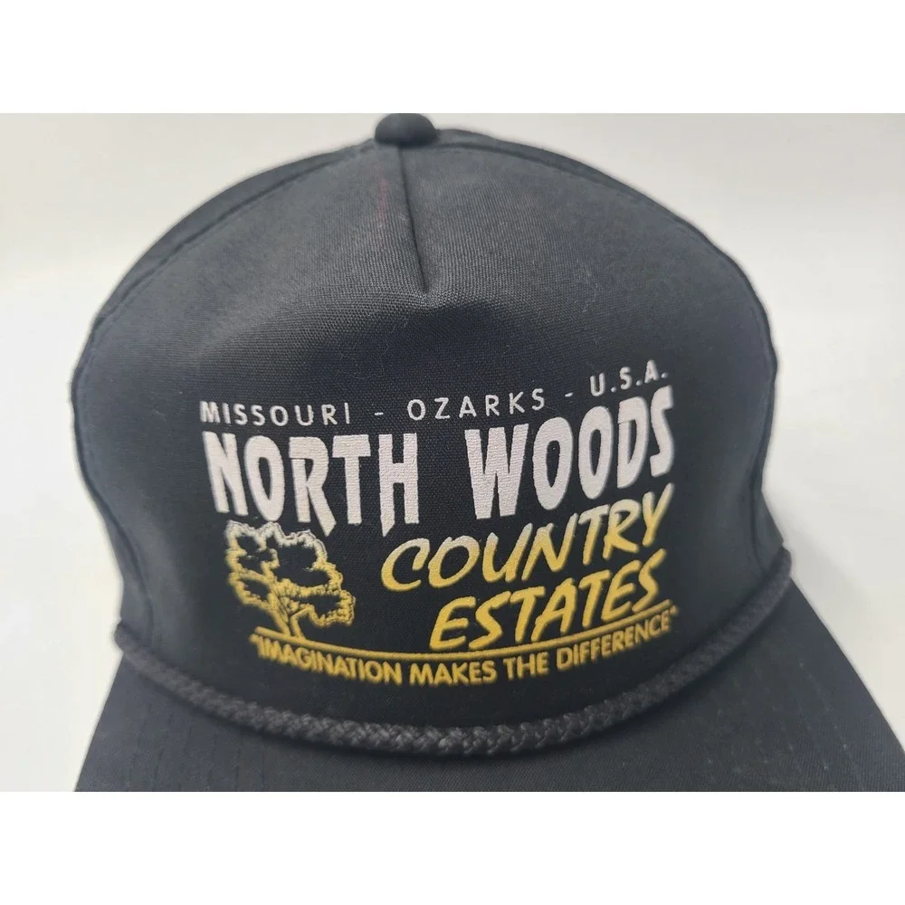 Vintage‎ North Woods Country Estates Missouri Ozarks USA Rope Snapback Hat Cap